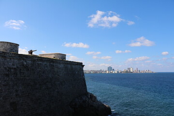 Fototapeta na wymiar View from Fort El Morro to Havana, Cuba Caribbean