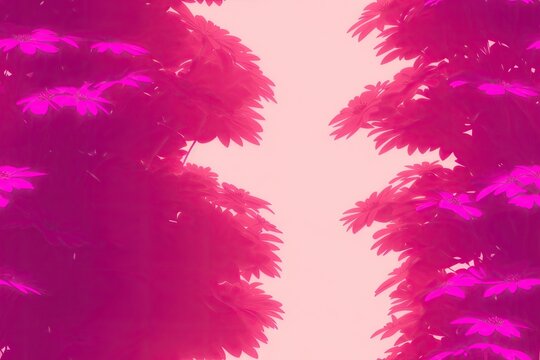 Seamless flowers pattern painting with trendy colors. Print Design, generative ai, perfect for interior, furniture and fashion.