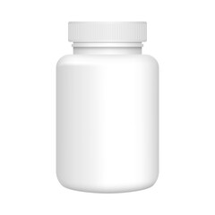White pill bottle vector mockup