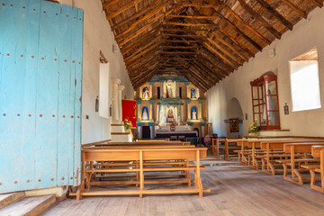 Fototapeta premium Inside church in San Pedro de Atacama, Atacama Desert, Chile, South America