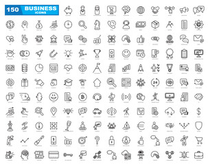 Business and finance outline web icons collection. Perfect for a website.