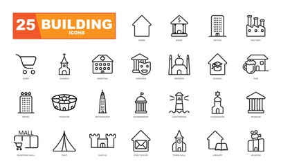 Building icons collection.