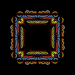 colourful caleidoscope symmetrical gradient modern line art pattern of indonesian culture traditional tenun batik ethnic dayak ornament for wallpaper ads background 
