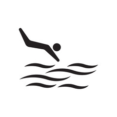 Swimming sport logo ilustration vector design template