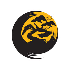 Bonsai symbol icon,illustration design template.