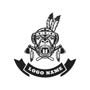 Chimp Indian Graphic Logo Design