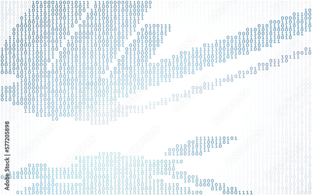 Poster Binary background by ones and zeros with digital flow. Vector pattern