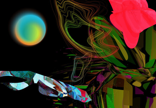 Neo Cyberpunk Design Elements Illustration Set