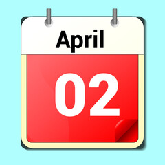 day on the calendar, vector image format, April 2