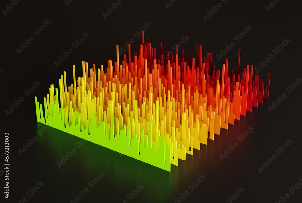 Poster abstract shapes in the form of bar graphs in random values. financial and business concept, presenti