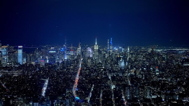 New York City from above - the city lights at night - travel photography