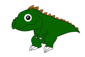 Cute Megalosaurus With White Background. Vector illustration