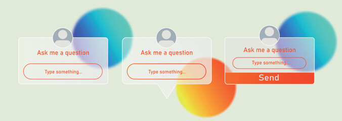 Ask me a question. Sticker frame, story, quiz, template. Vector Illustration. Ask questions, options storie, button, mockup, frame, social media story