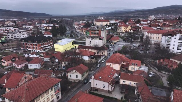 Panorama Of Knjazevac City Center, Aerial View, Serbia