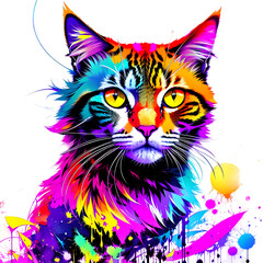 Colorful Abstract Cat
