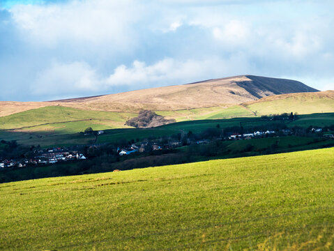 The Countryside around Pendle Hill as seen from Burnley lancashire