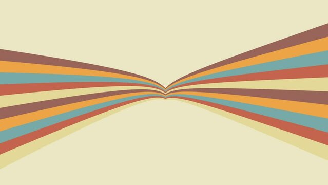 60s 70s animation vintage retro colors background video in modern style classic rotation rainbow loop wide