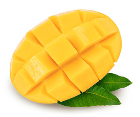 Red Mango fruit isolated on white background, Fresh Mango fruit on White Background With work path.