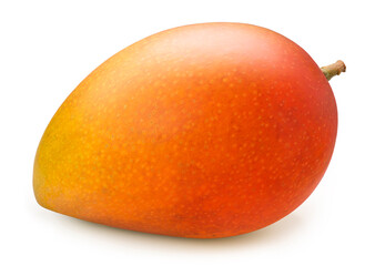 Red Mango fruit isolated on white background, Fresh Mango fruit on White Background With work path.