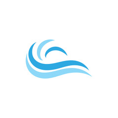 Water wave beach wave logo icon vector illustration design logo