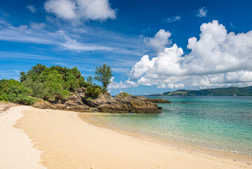 Obraz premium A beautiful lagoon on Naga beach, Okinawa island, Japan