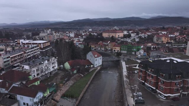 Panorama Of Knjazevac City Center, Aerial View, Serbia