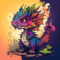Cute Dragon #20. Generative AI.