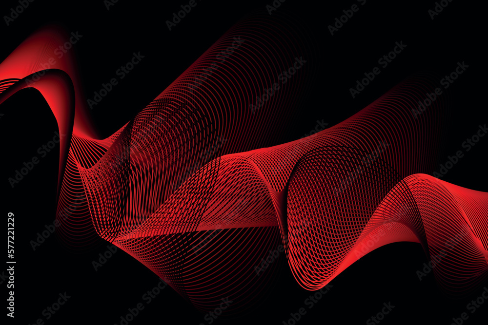 Poster red and black wave abstract background, suitable for landing page and computer desktop background. 3