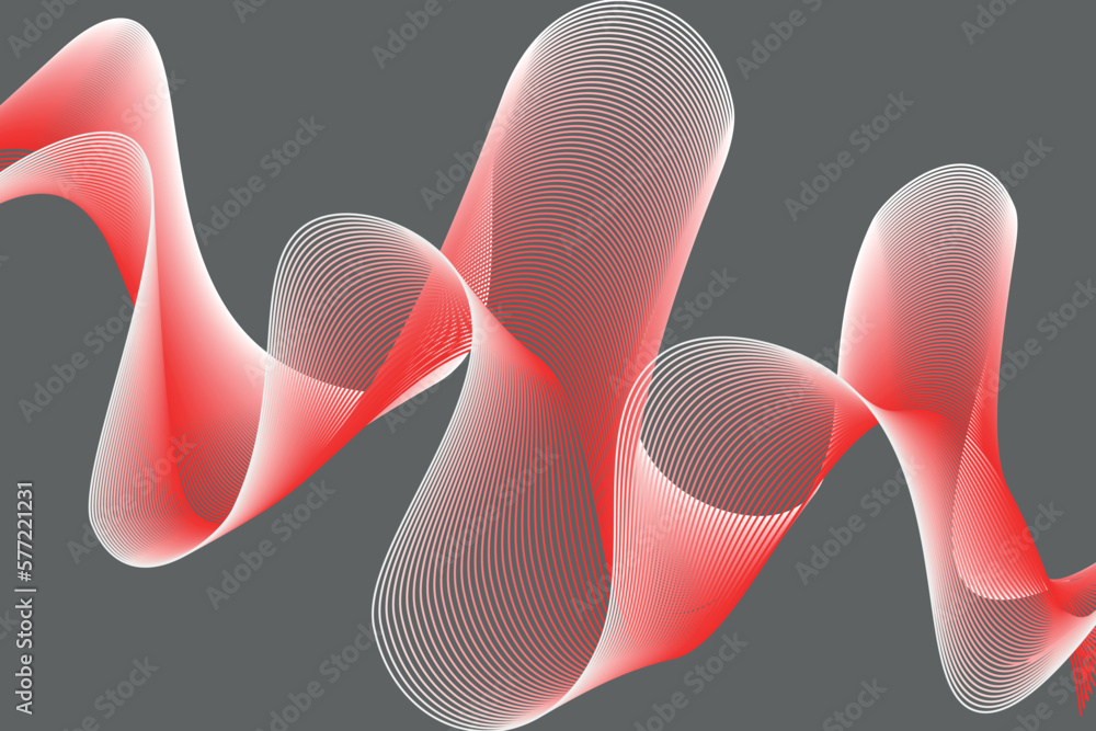 Fototapete red and white wave abstract background, fluid background suitable use for computer deskstop backgrou