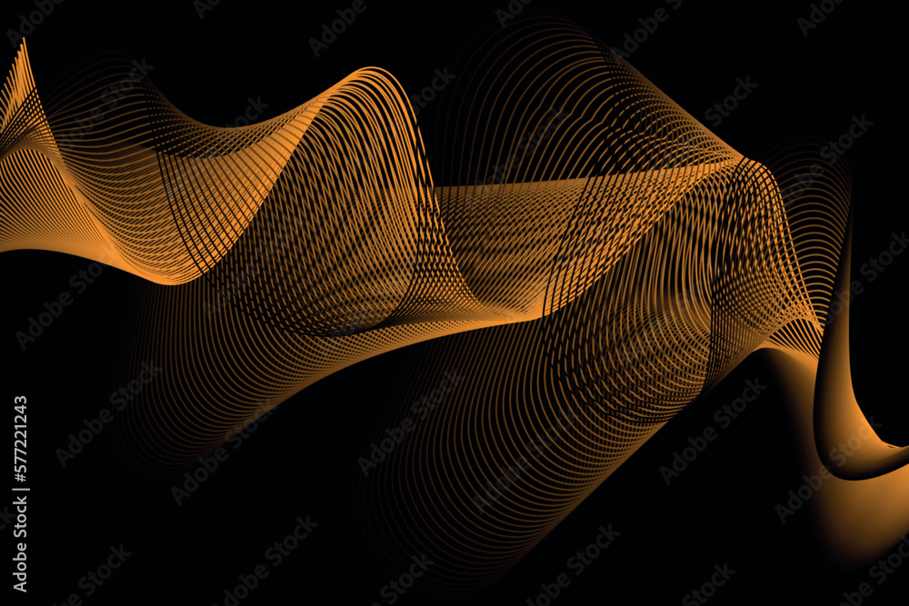 Poster orange and black wave abstract background, suitable for landing page and computer desktop background