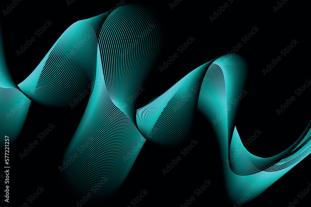 Poster blue light and black lines. wave abstract background, suitable for landing page and computer desktop