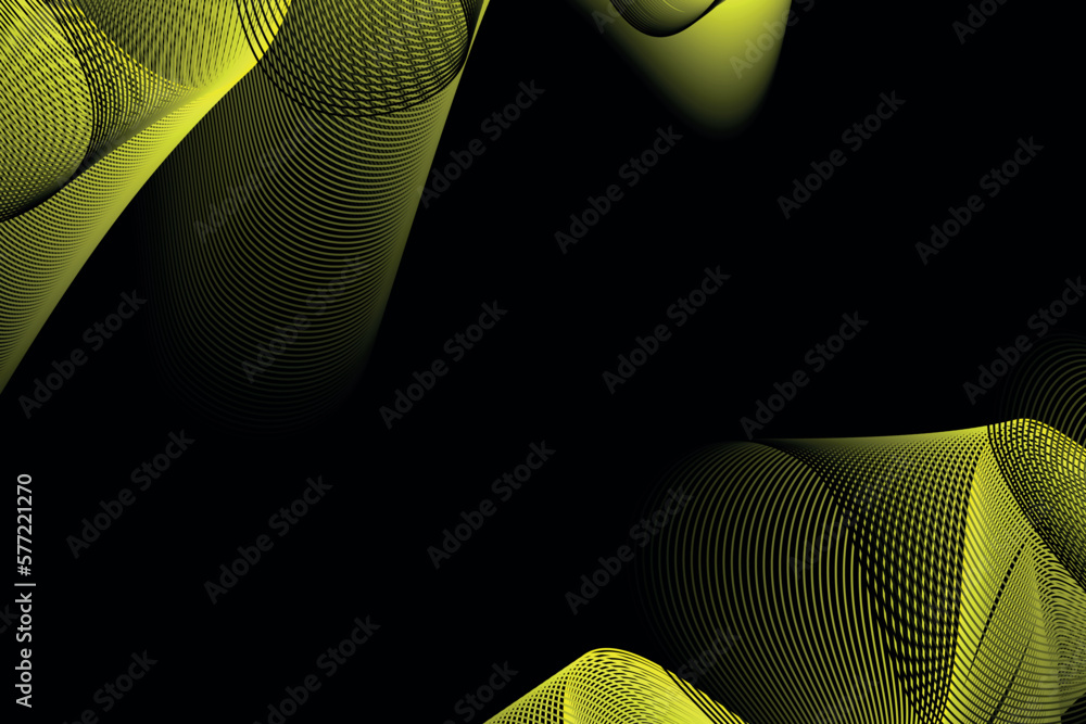 Poster yellow and black wave abstract background, suitable for landing page and computer desktop background