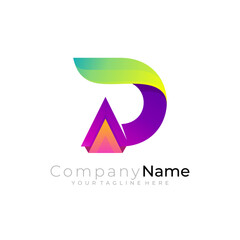 Symbol letter D logo template, 3d colorful