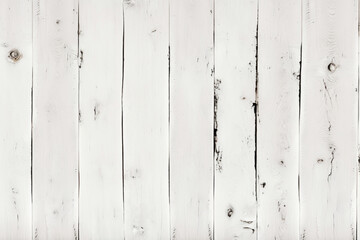 Vintage white wood background - Old weathered wooden plank painted in white color Generative AI