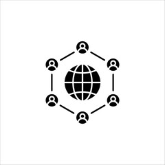 global network icon. business icon line style. vector illustration isolated on white background