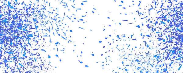 Confetti on isolated white background. Luxury texture. Festive backdrop with glitters. Pattern for work. Print for polygraphy, posters, banners and textiles. Doodle for design and business