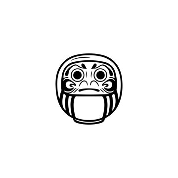 daruma illustration vector with concept