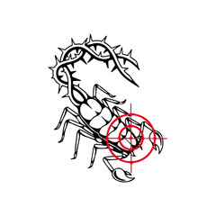 vector illustration of a scorpion with thorns