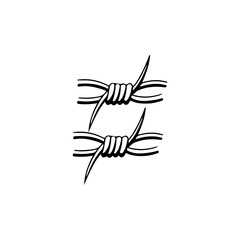 vector illustration of two barbed wires