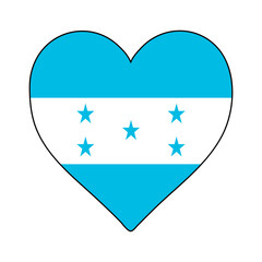 Honduras Heart Shape Flag. Love Honduras. Visit Honduras. Central America. Latin America. Vector Illustration Graphic Design.