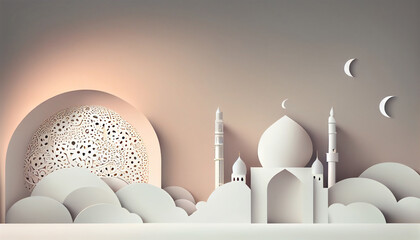 3D Eid Mubarak Design. Banner for islamic banner festivity like eid al adha, fitr, ramadhan, etc. Theme for ramadan or islamic festivity.