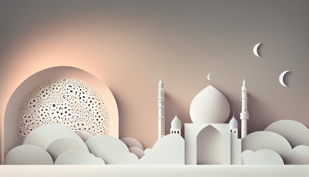 3D Eid Mubarak Design. Banner for islamic banner festivity like eid al adha, fitr, ramadhan, etc. Theme for ramadan or islamic festivity.
