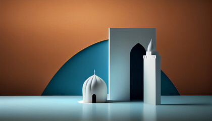 3D Eid Mubarak Design. Banner for islamic banner festivity like eid al adha, fitr, ramadhan, etc. Theme for ramadan or islamic festivity.