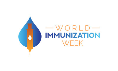 Vector illustration on the theme of WORLD IMMUNIZATION awareness Week of April.Poster , banner design template Vector illustration.
