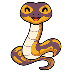 Cute banana ball python snake cartoon