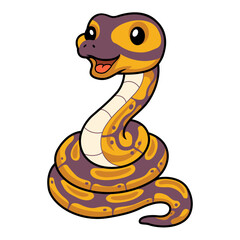 Cute banana ball python snake cartoon