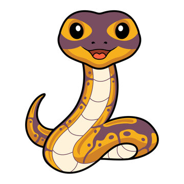 Cute banana ball python snake cartoon