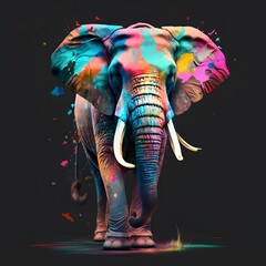 Obraz premium elephant colorful created using Generative AI Technology