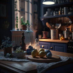 design of a kitchen and table, Generative AI