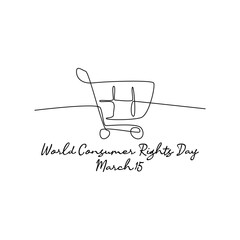 single line art of world consumer rights day good for world consumer rights day  celebrate. line art. illustration.